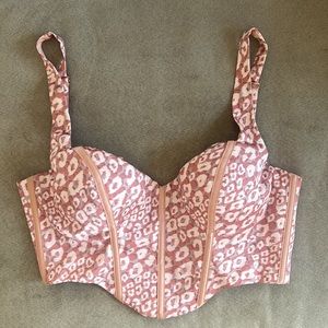 Oh Polly Pink Leopard Corset Bustier Top